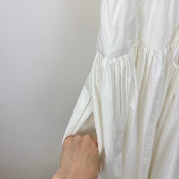 J.Crew Drop Waist Midi Dress Cotton Poplin White A Line Minimalist Small NWT - Picture 9 of 13